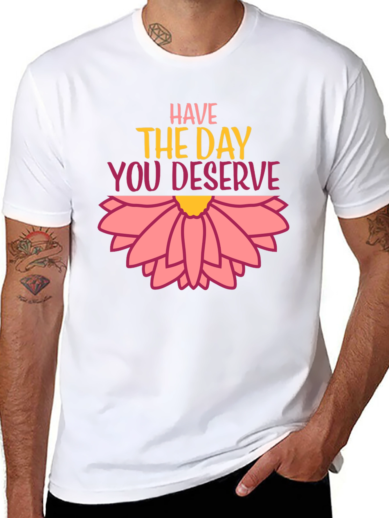 Black Have the Day You Deserve Graphic Tee view 8