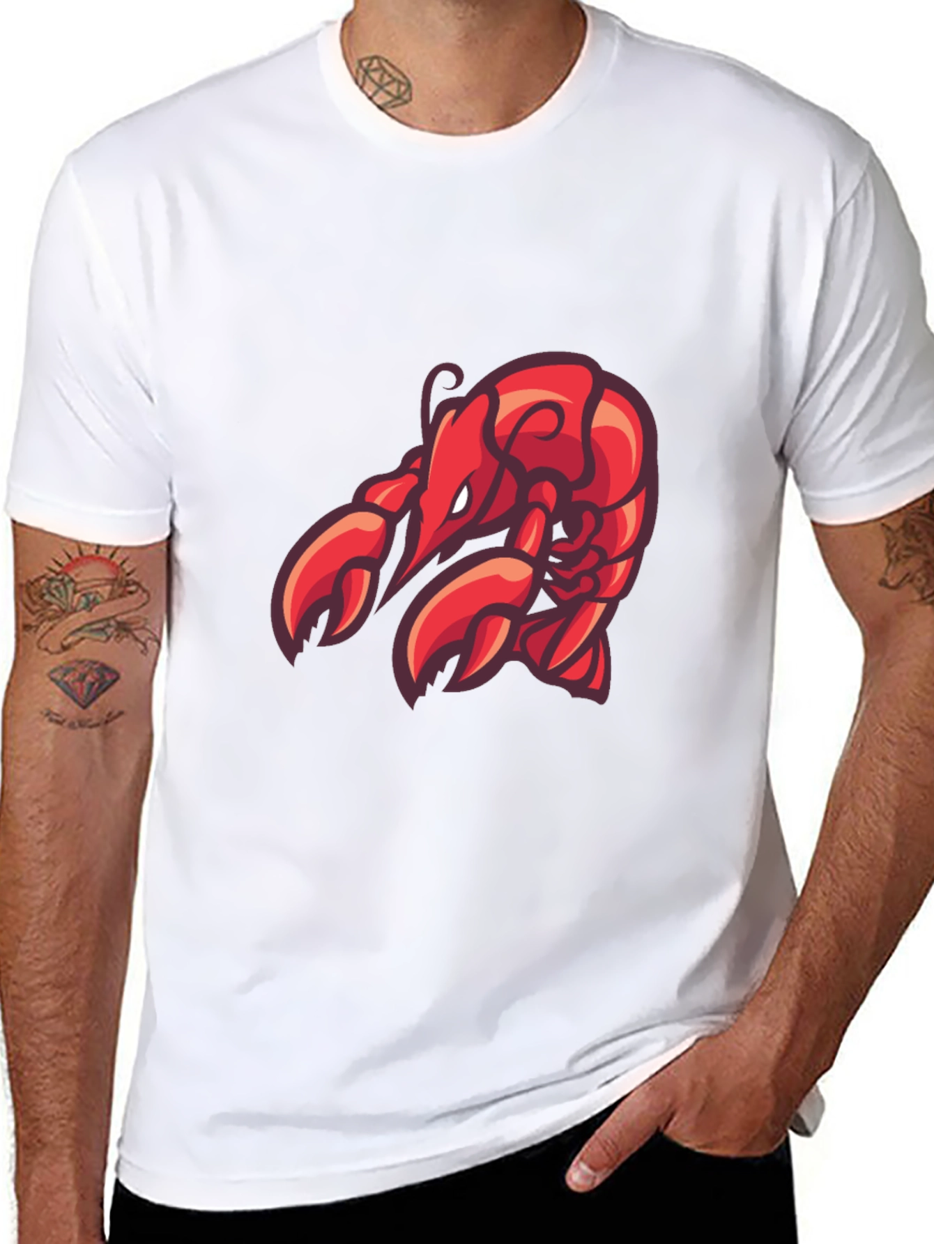 Black Lobster Graphic Tee - Black Cotton T-Shirt view 8