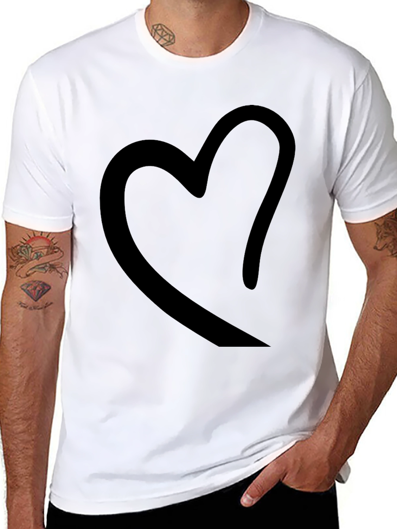 Black Heart Graphic Black T-Shirt view 8