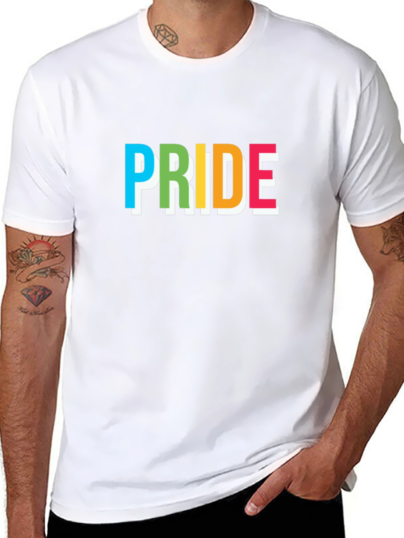 Black Pride Graphic Tee - Rainbow Lettering view 8