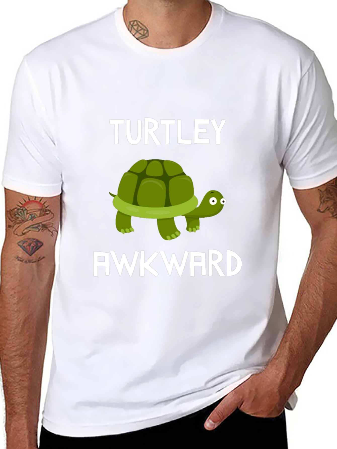 Black Turtley Awkward Funny Graphic T-Shirt view 8