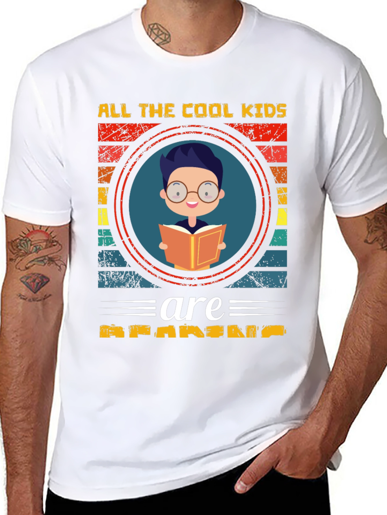 Black Cool Kids Reading T-Shirt - Black view 8