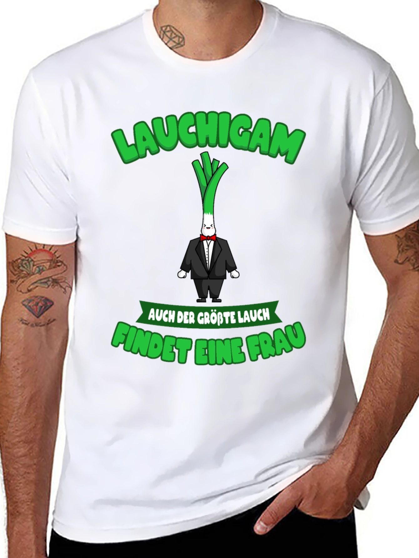 Black Funny "Lauchigam" Graphic T-Shirt view 8