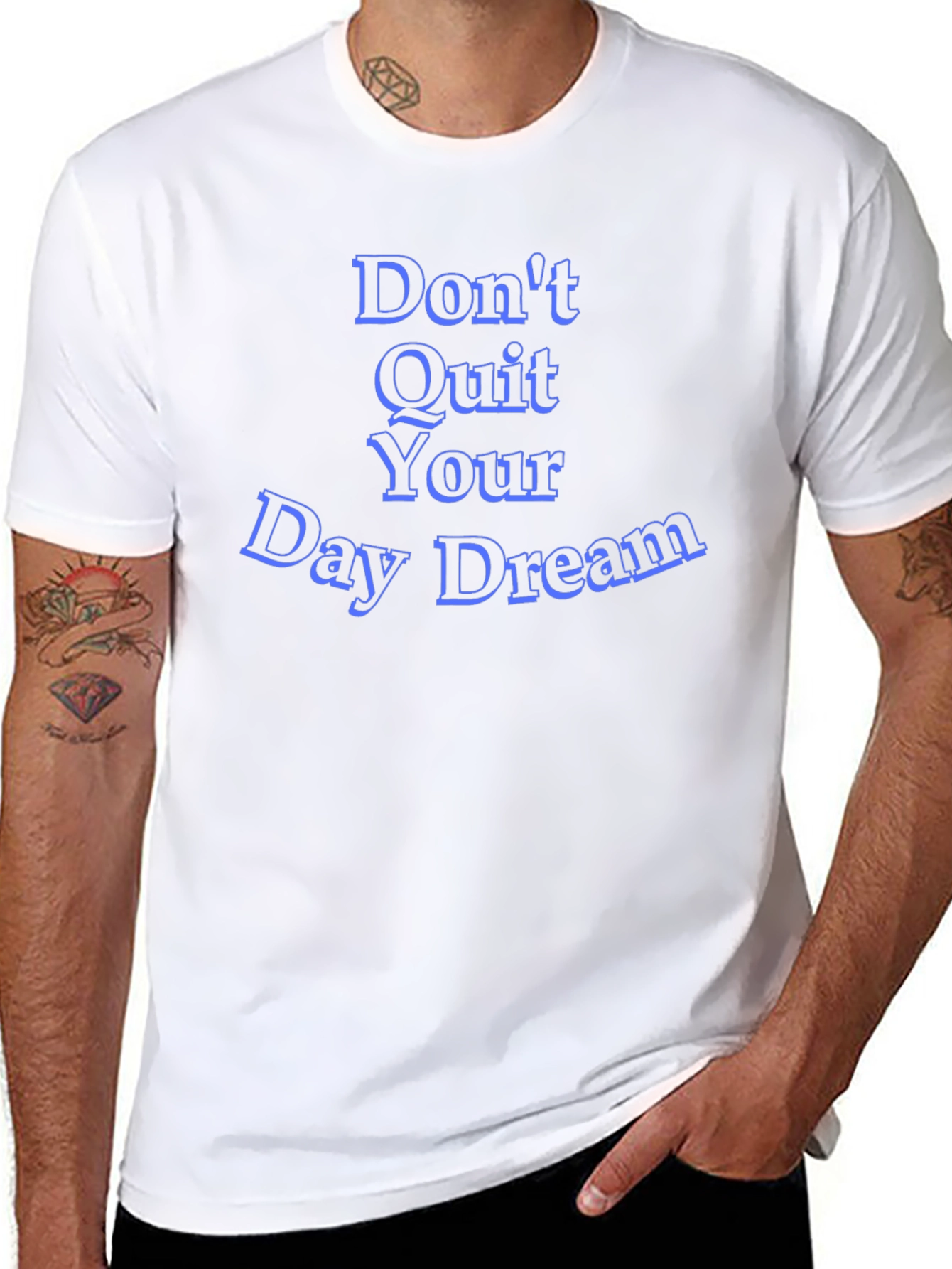 Inspirational 'Don't Quit Your Day Dream' Black T-Shirt - 8