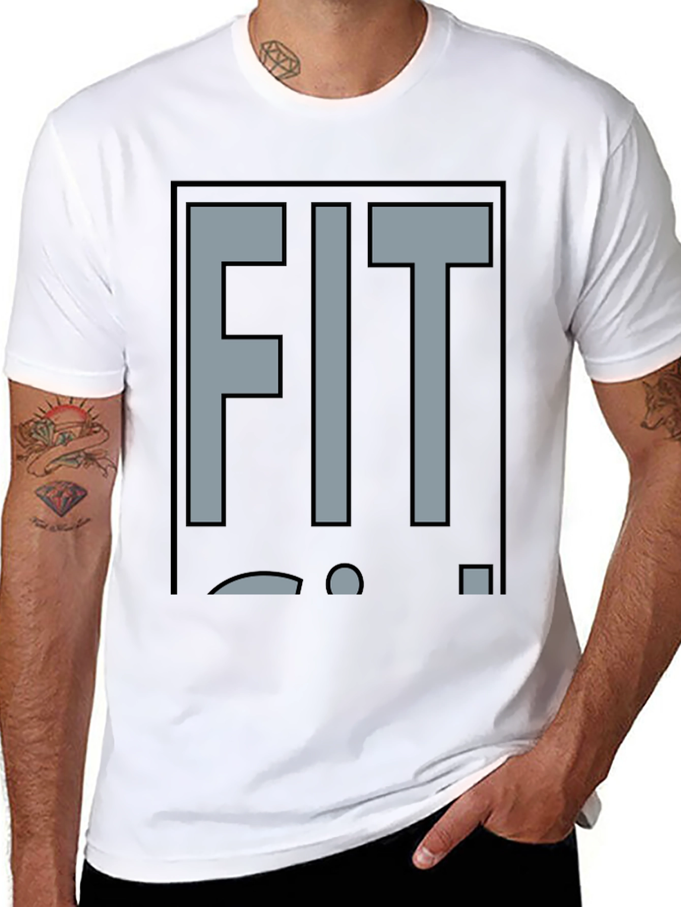 Black FIT Graphic Tee - Black Cotton Blend view 8