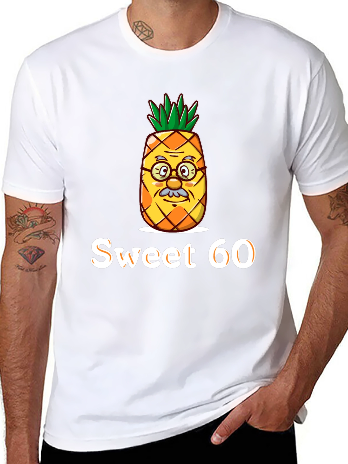 Black Sweet 60 Pineapple Graphic Tee - Unisex view 8