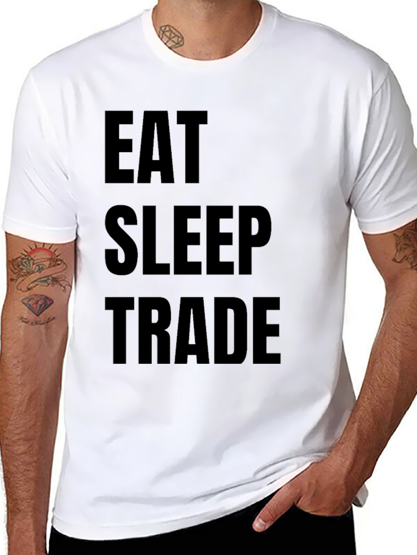 Black Eat Sleep Trade Graphic T-Shirt view 8