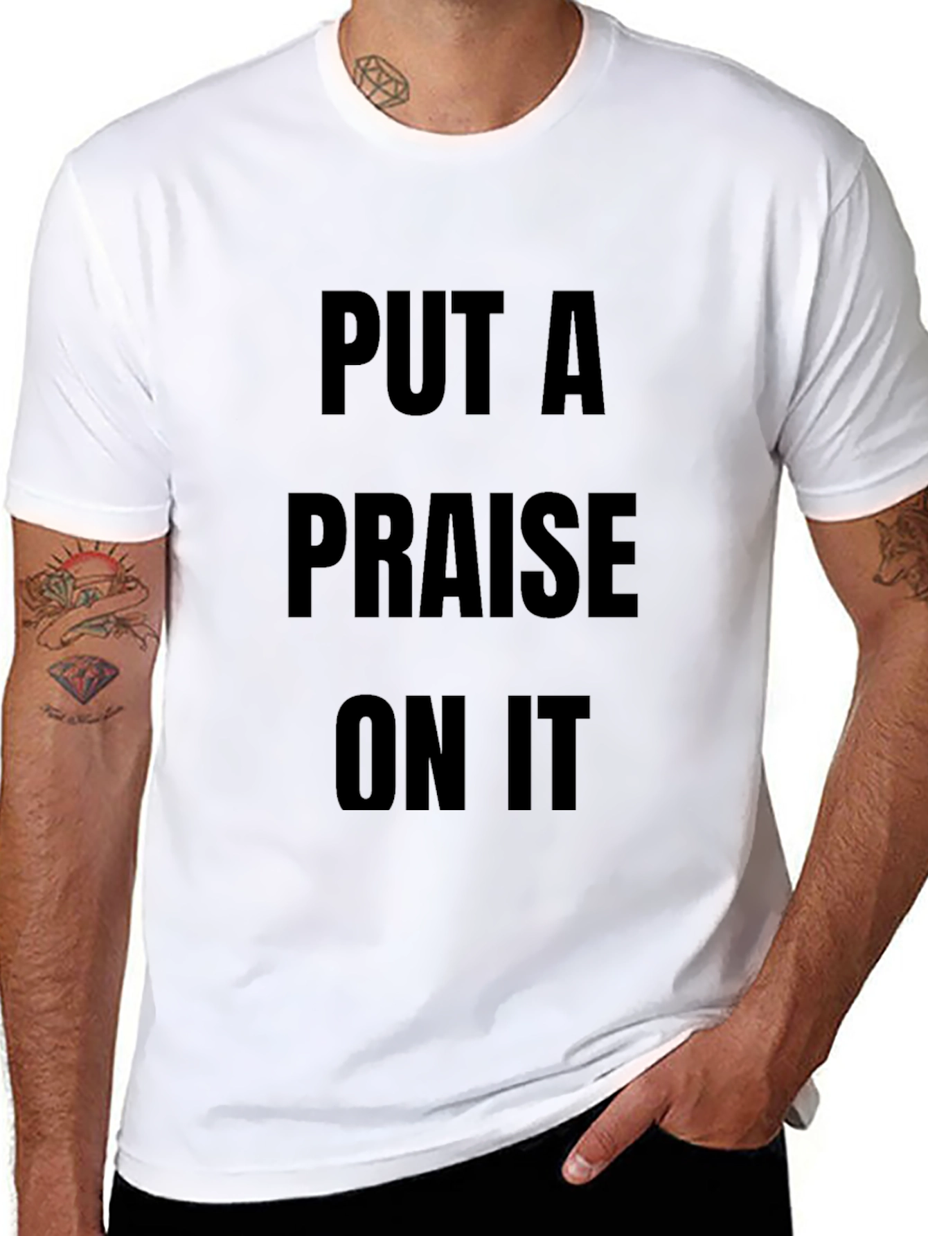 Black Put A Praise On It Black Graphic T-Shirt view 8