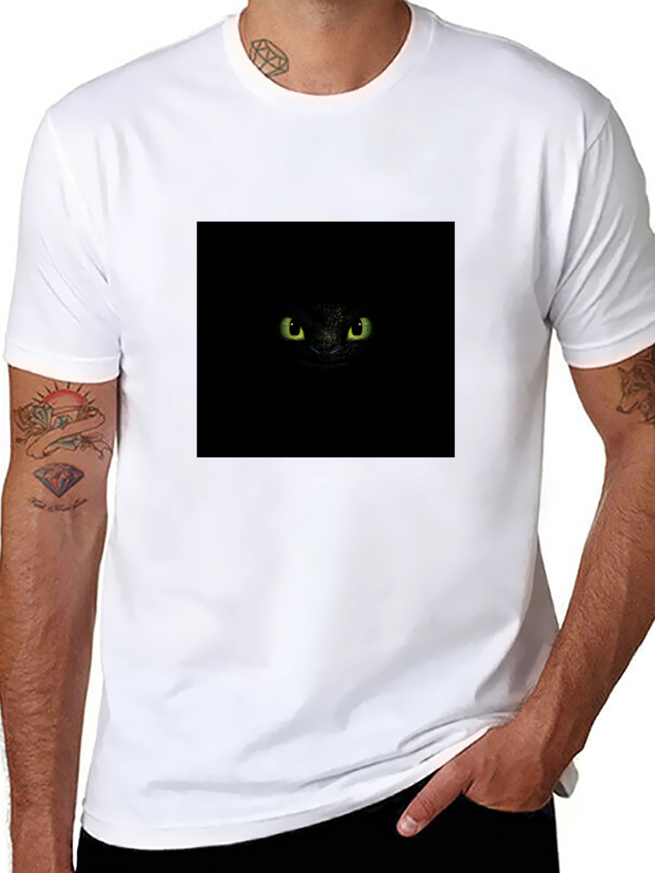 Black Night Fury Eyes Black T-Shirt view 8