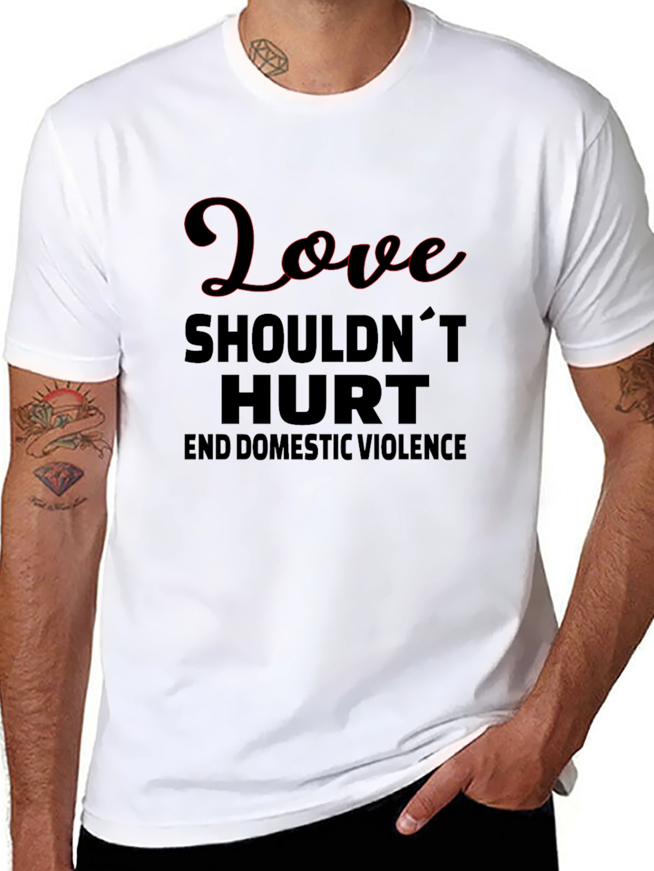 Black Love Shouldn't Hurt Tee - End Domestic Violence view 8