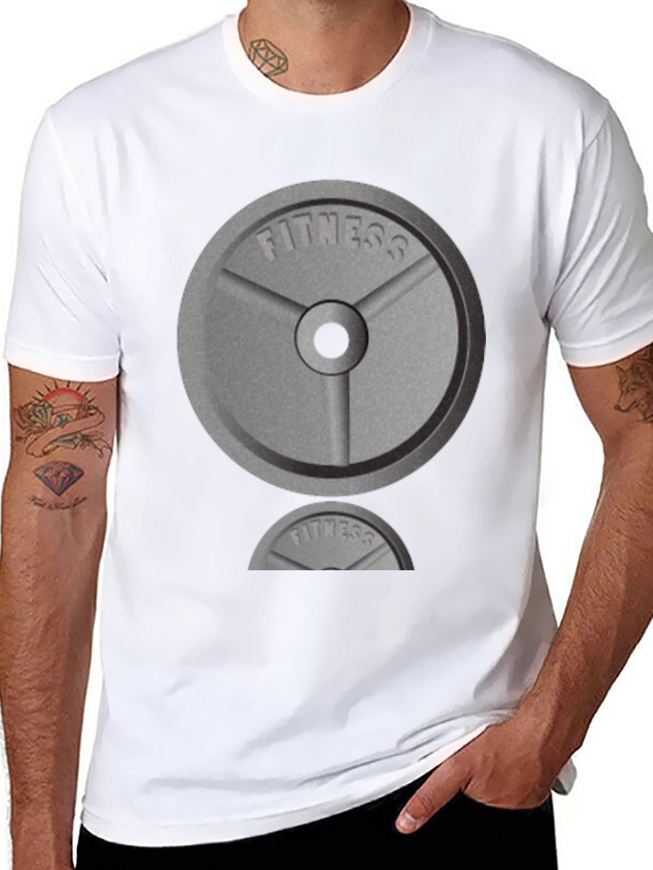 Fitness Weight Plate Graphic Tee - Gym Workout Shirt - 8