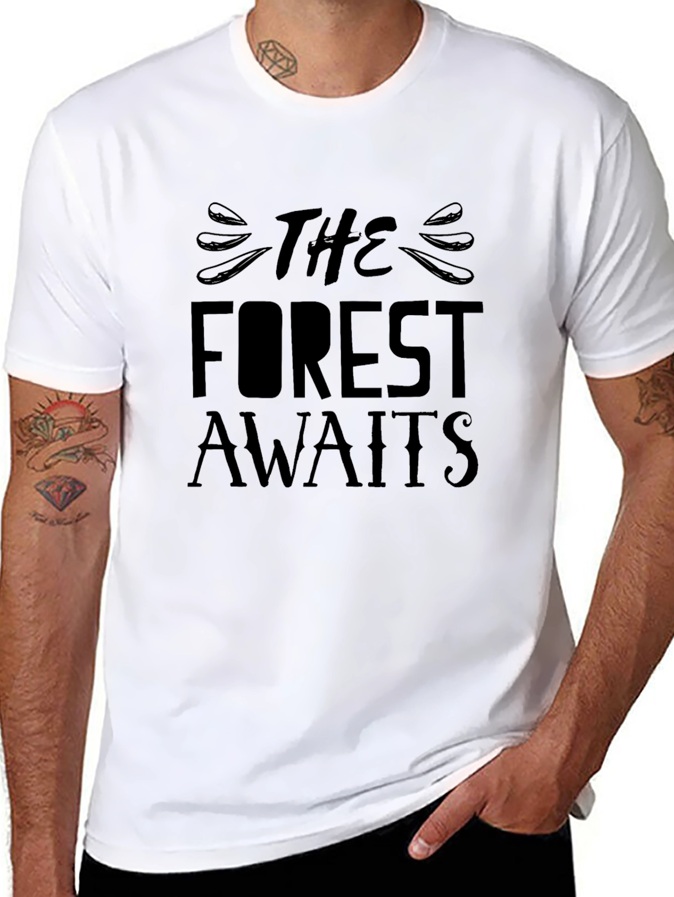 Black The Forest Awaits Black T-Shirt view 8