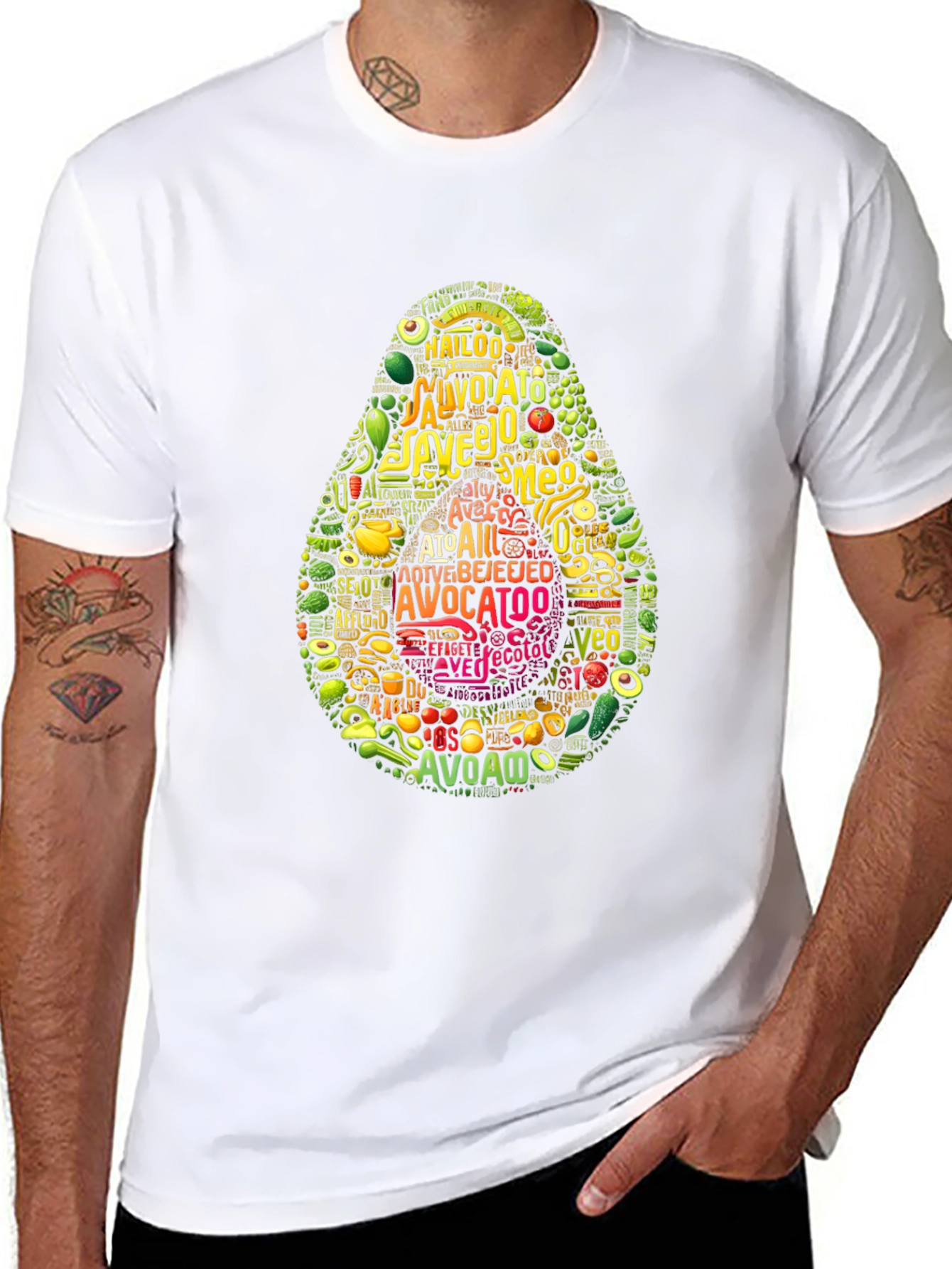 Black Avocado Typography Graphic Print T-Shirt view 8