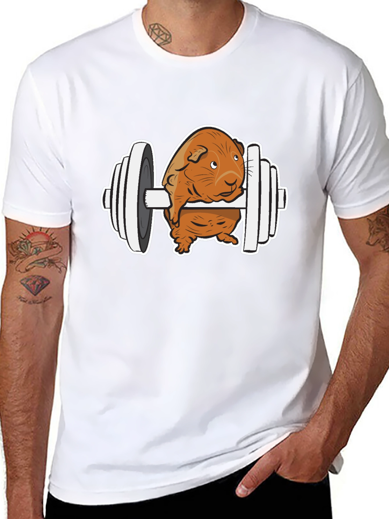 Black Guinea Pig Gym T-Shirt - Funny Workout Tee view 8