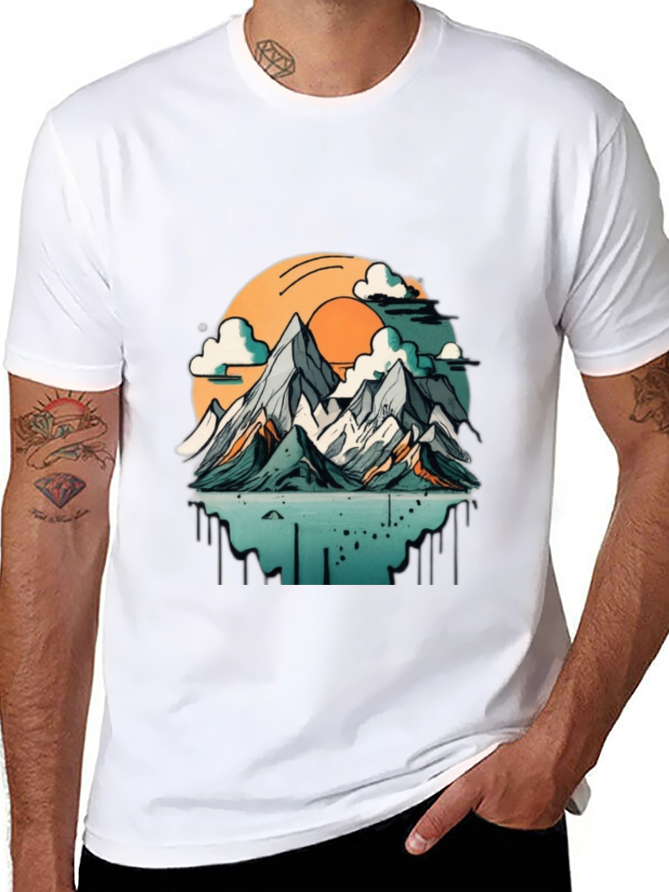Black Mountain Sunset Graphic T-Shirt view 8
