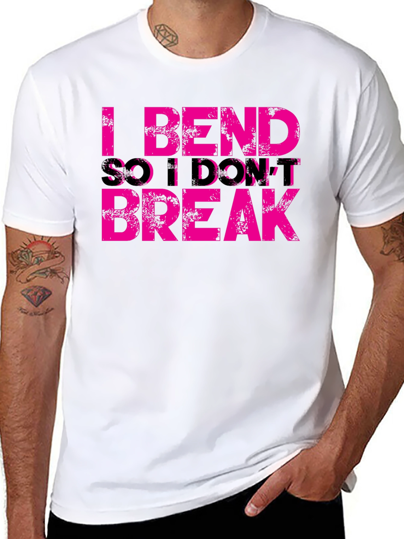 Black I Bend So I Don't Break Graphic Tee view 8