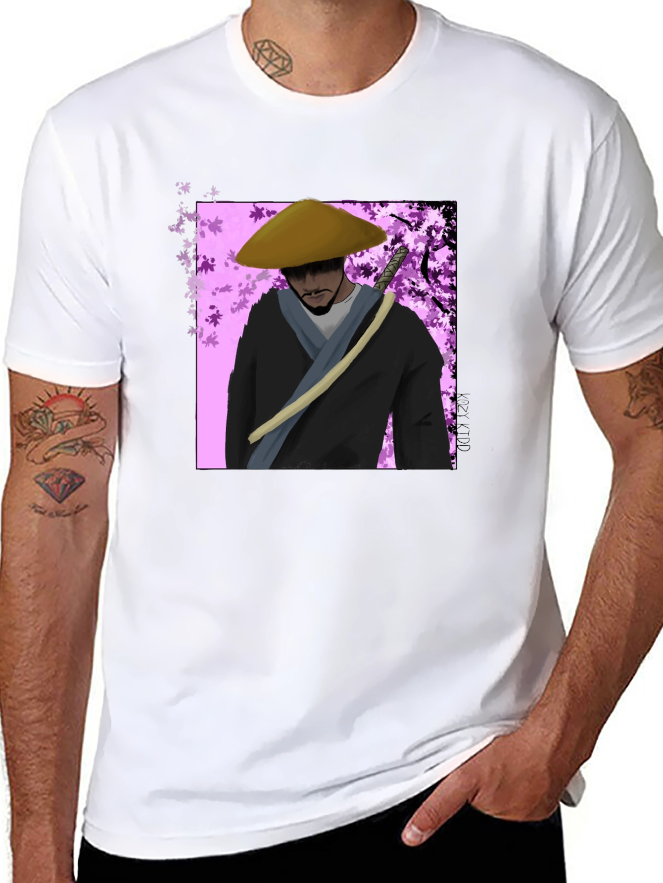 Black Samurai Graphic Tee - Urban Style T-Shirt view 8