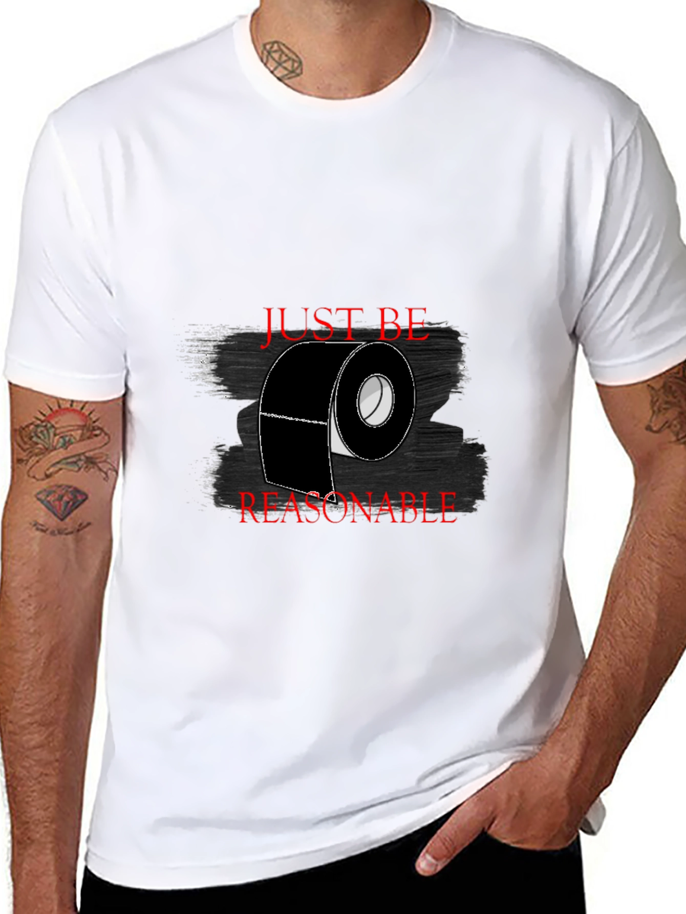 Black Just Be Reasonable T-Shirt - Black view 8