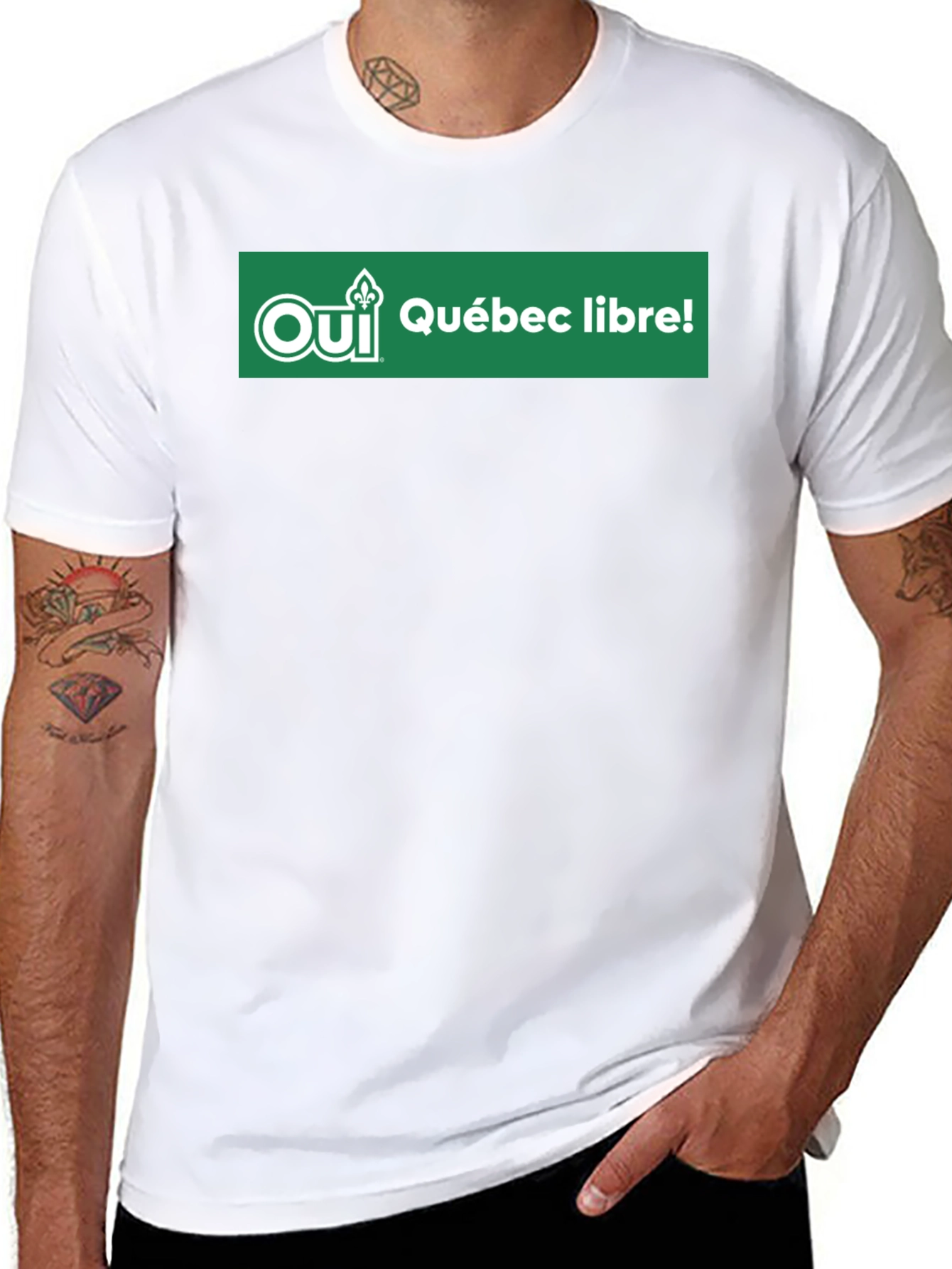 Black Oui Quebec Libre T-Shirt view 8