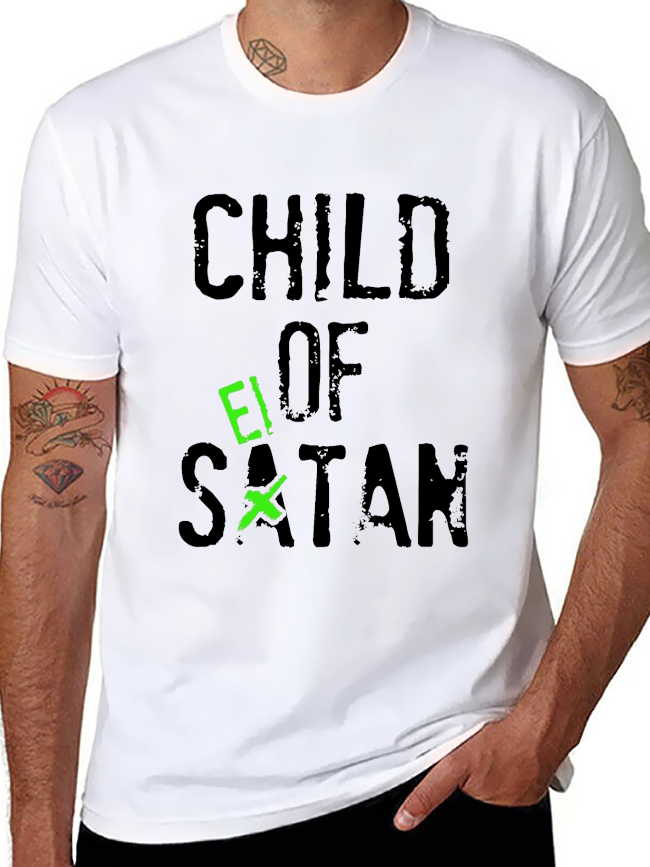 Black Child of Satan T-Shirt - Grunge Graphic Tee view 8