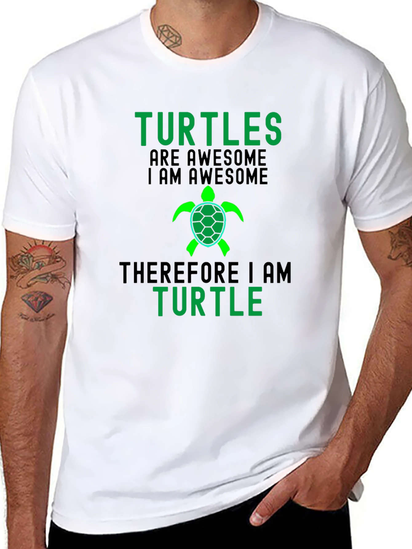 Black Turtles are Awesome Graphic Tee - Black view 8