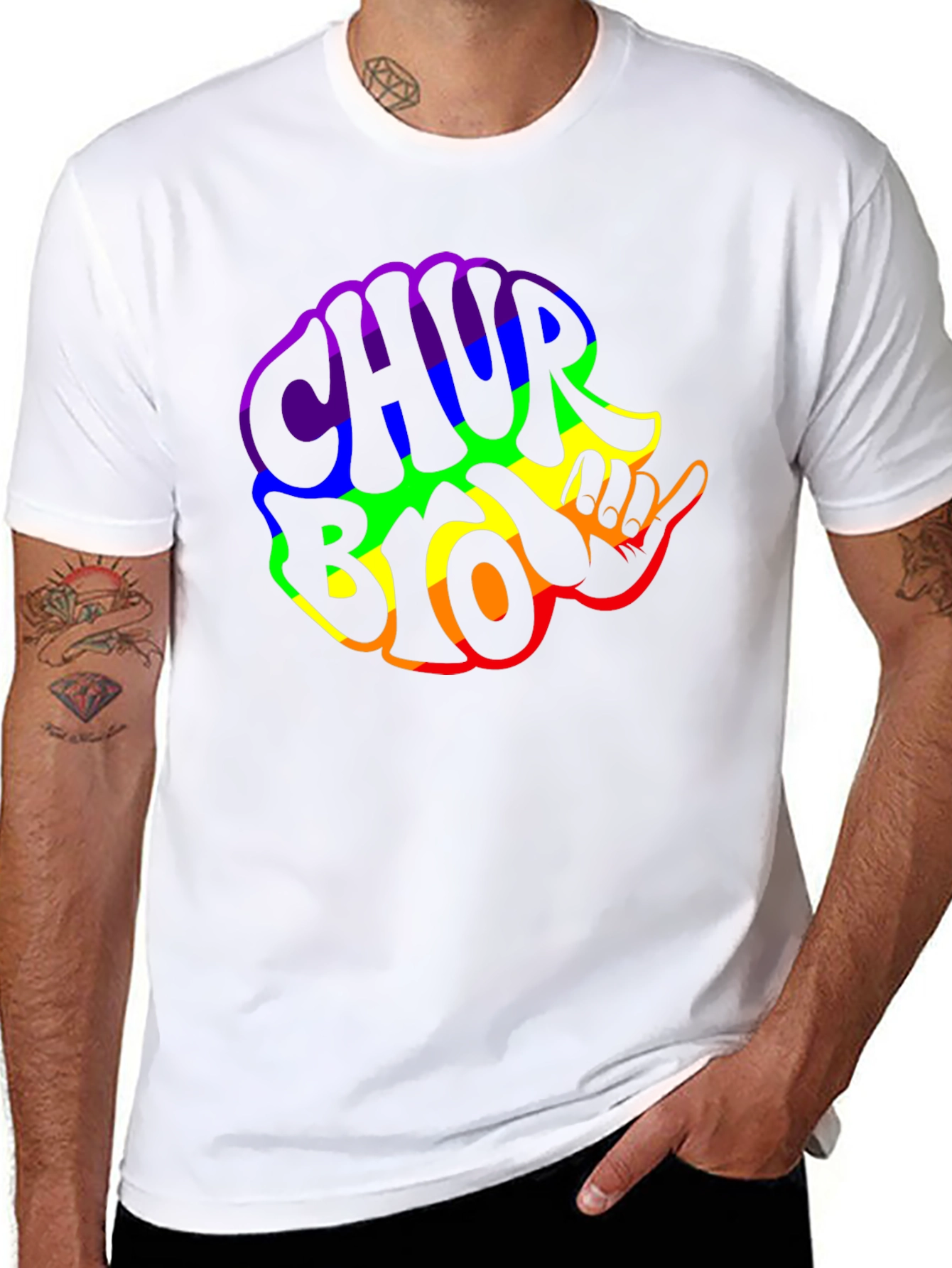 Black Rainbow Chub Bro T-Shirt - Black view 8