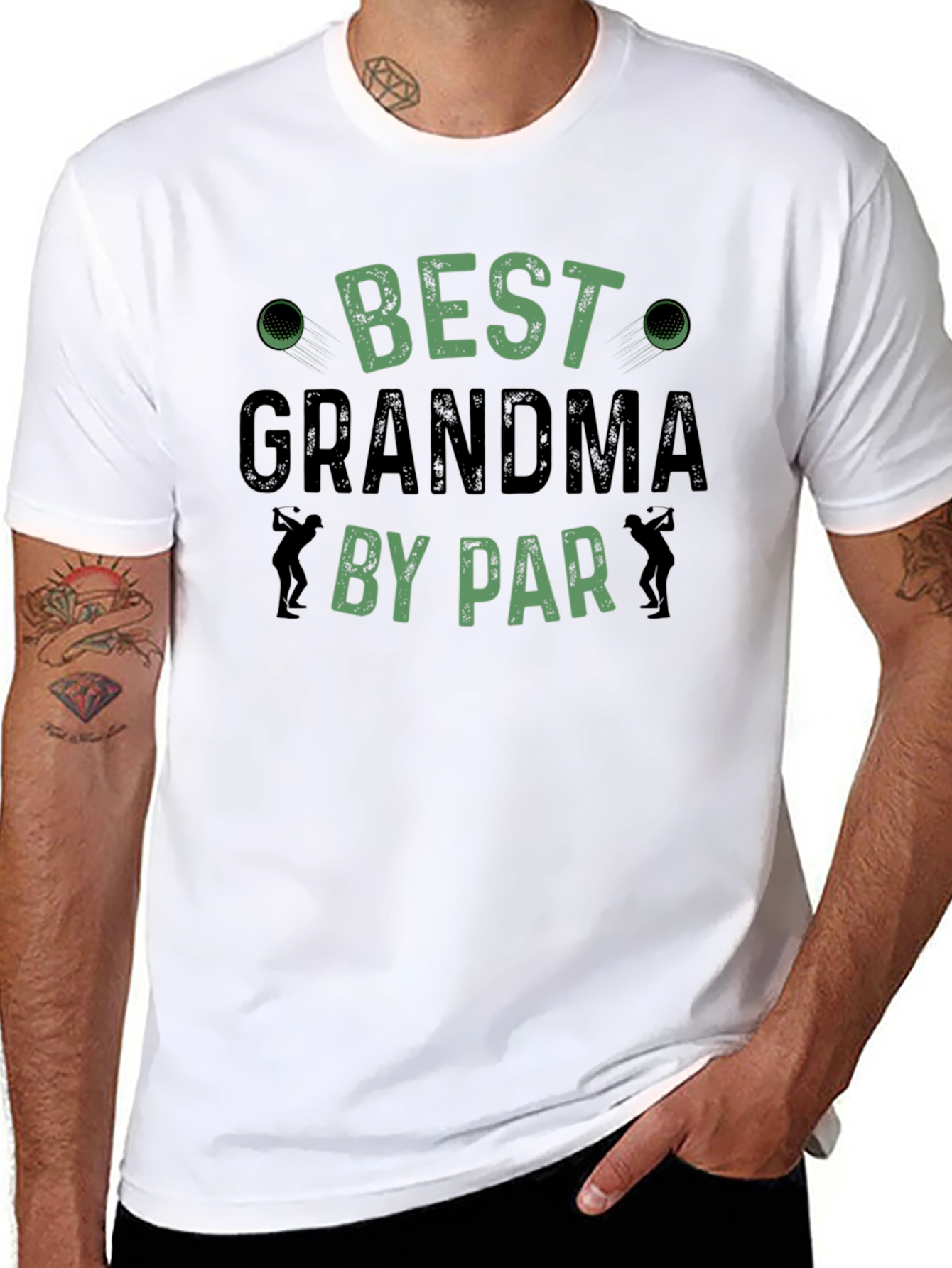 Black Best Grandma By Par Black T-Shirt view 8