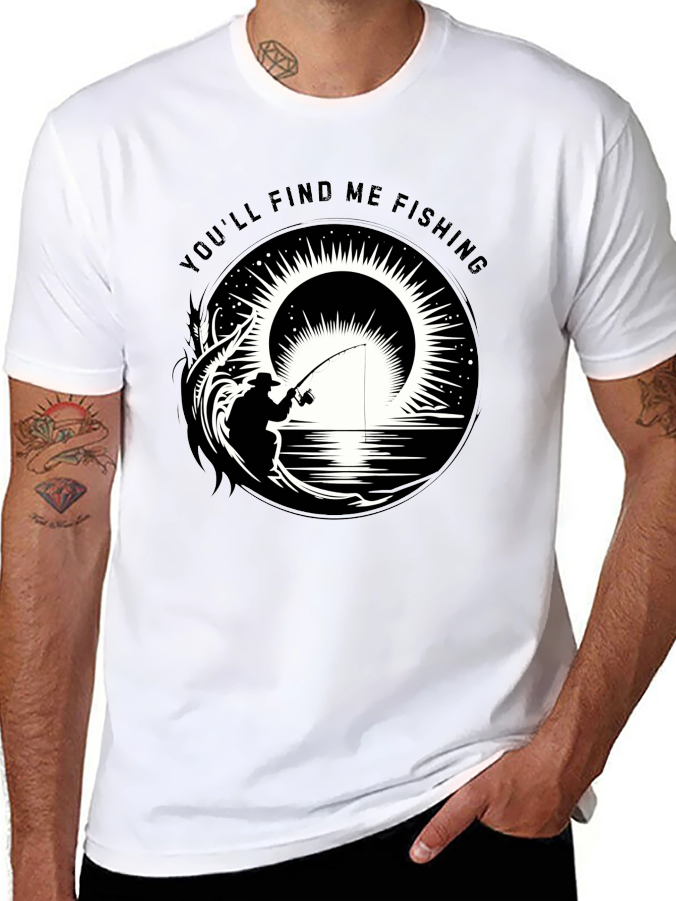 Black Fishing Graphic Tee - You'll Find Me Fishing view 8