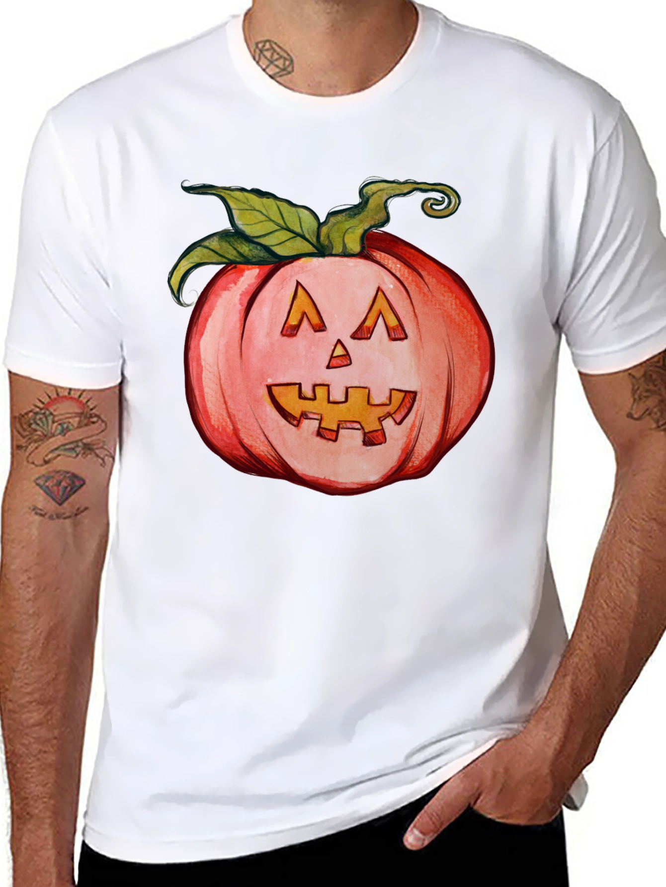 Black Halloween Pumpkin Graphic T-Shirt view 8