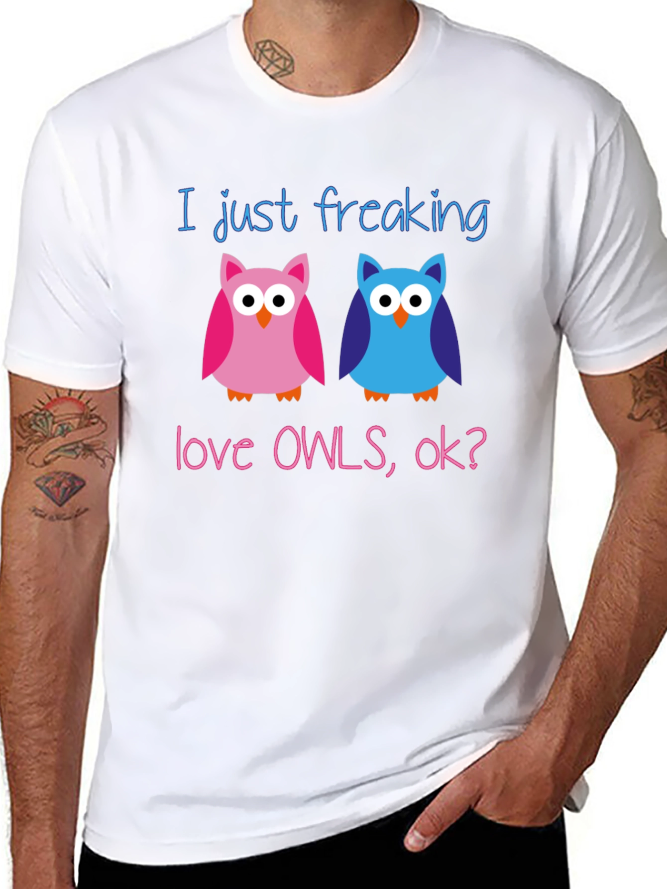 Black I Just Freaking Love Owls T-Shirt view 8