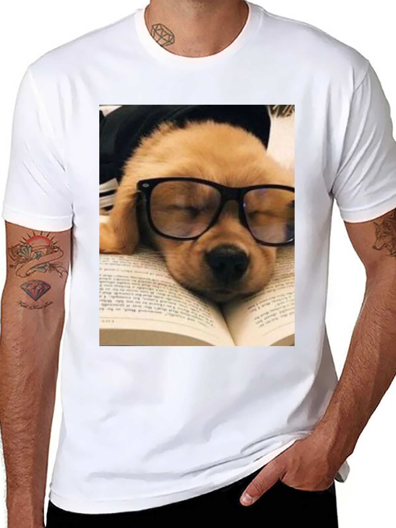 Black Bookworm Pup T-Shirt view 8
