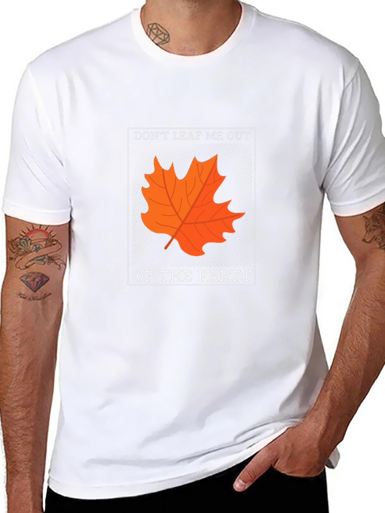 Black Don't Leaf Me Out T-Shirt - Autumn Pun Tee view 8
