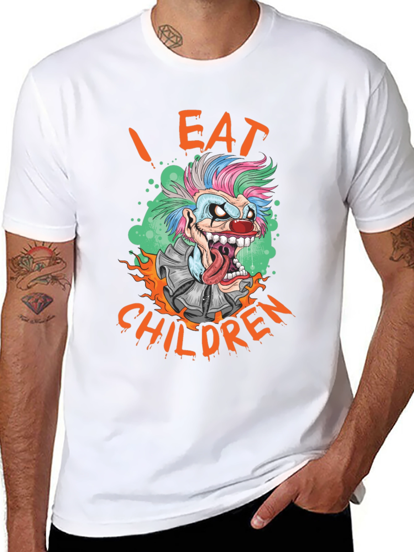 Black I Eat Children Clown Graphic T-Shirt view 8