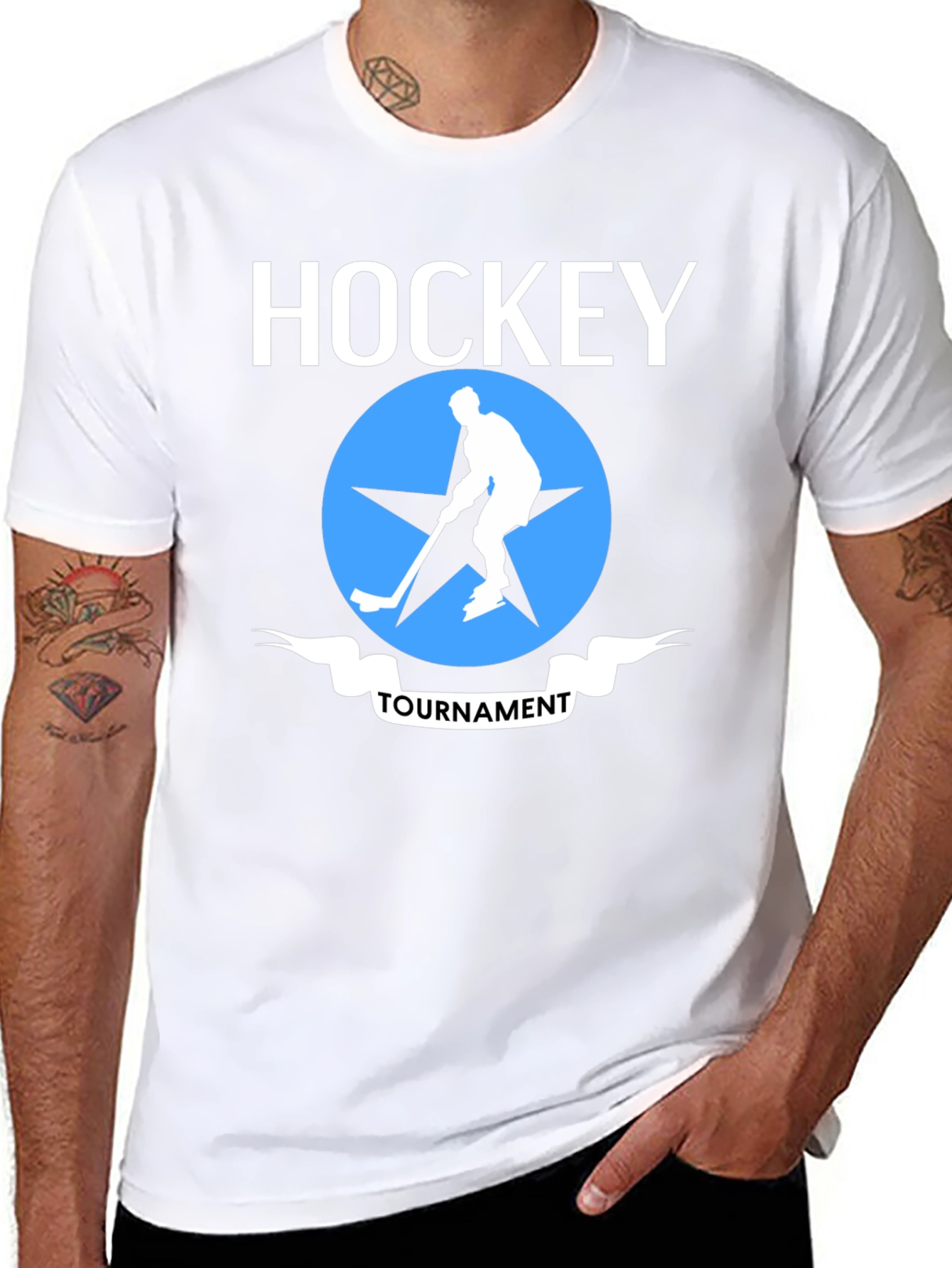 Black Hockey Tournament Graphic T-Shirt view 8