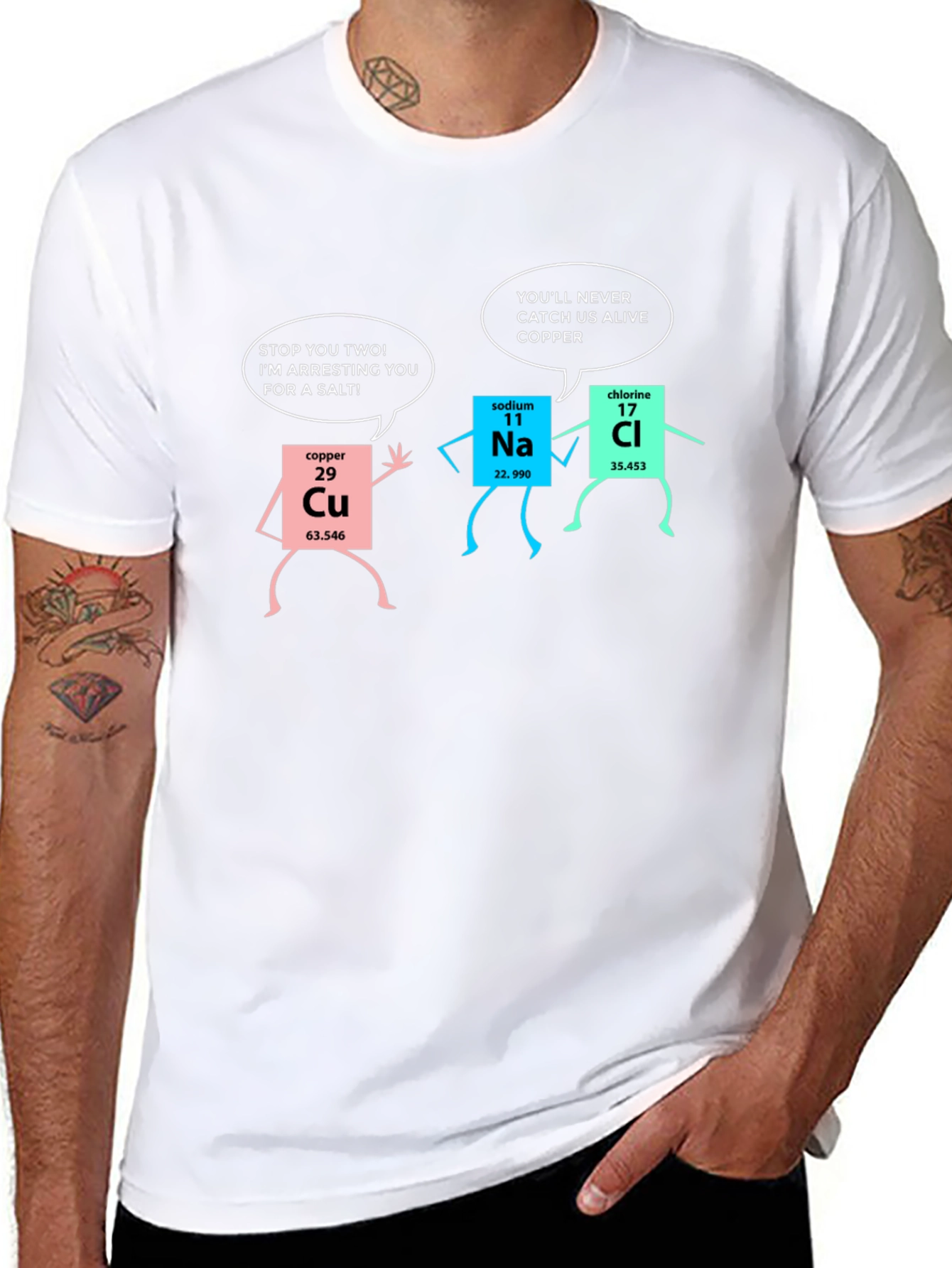 Chemistry Humor T-Shirt: Arresting for a Salt - 8