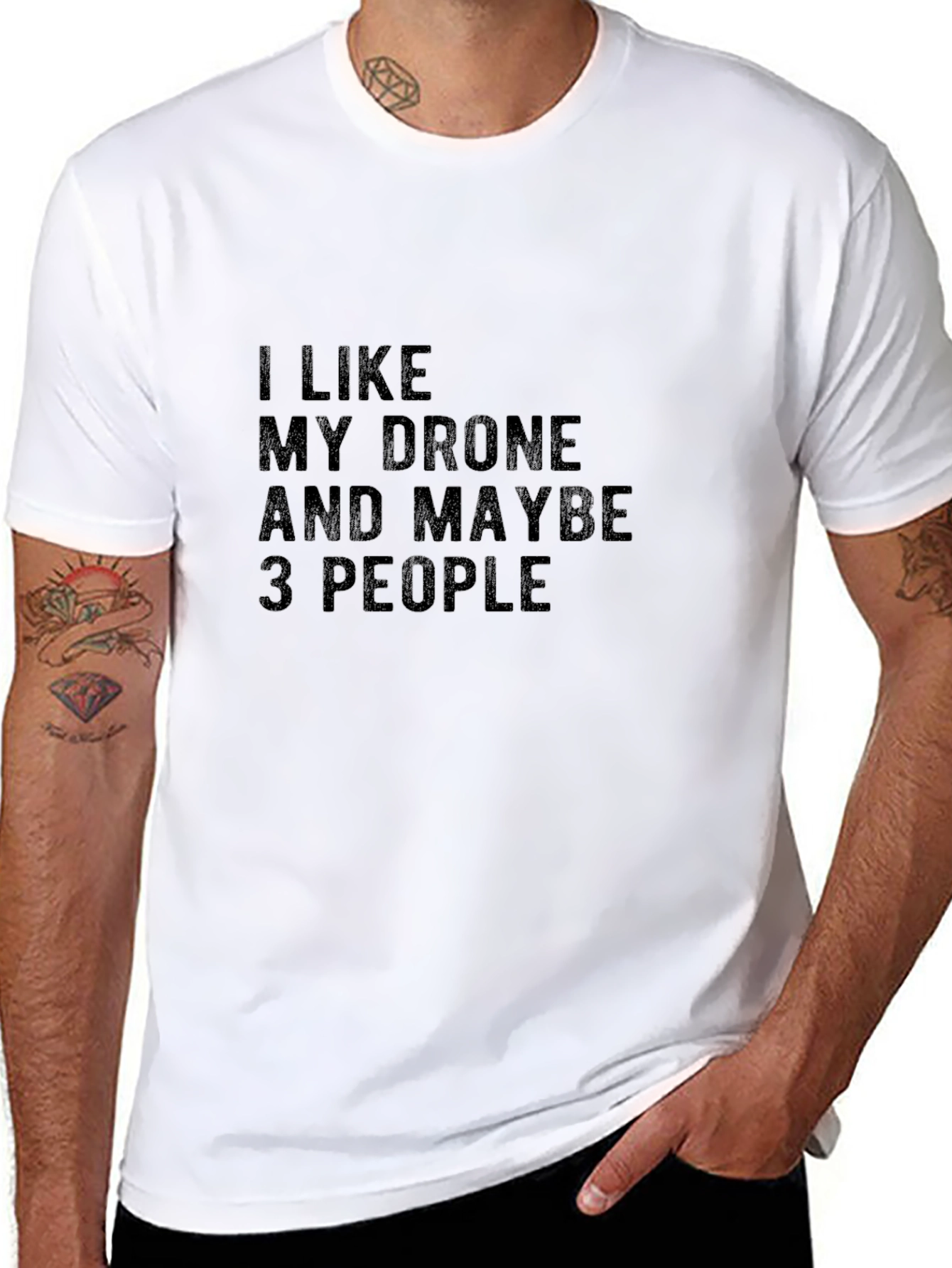 Black Drone Lover T-Shirt - Funny Graphic Tee view 8