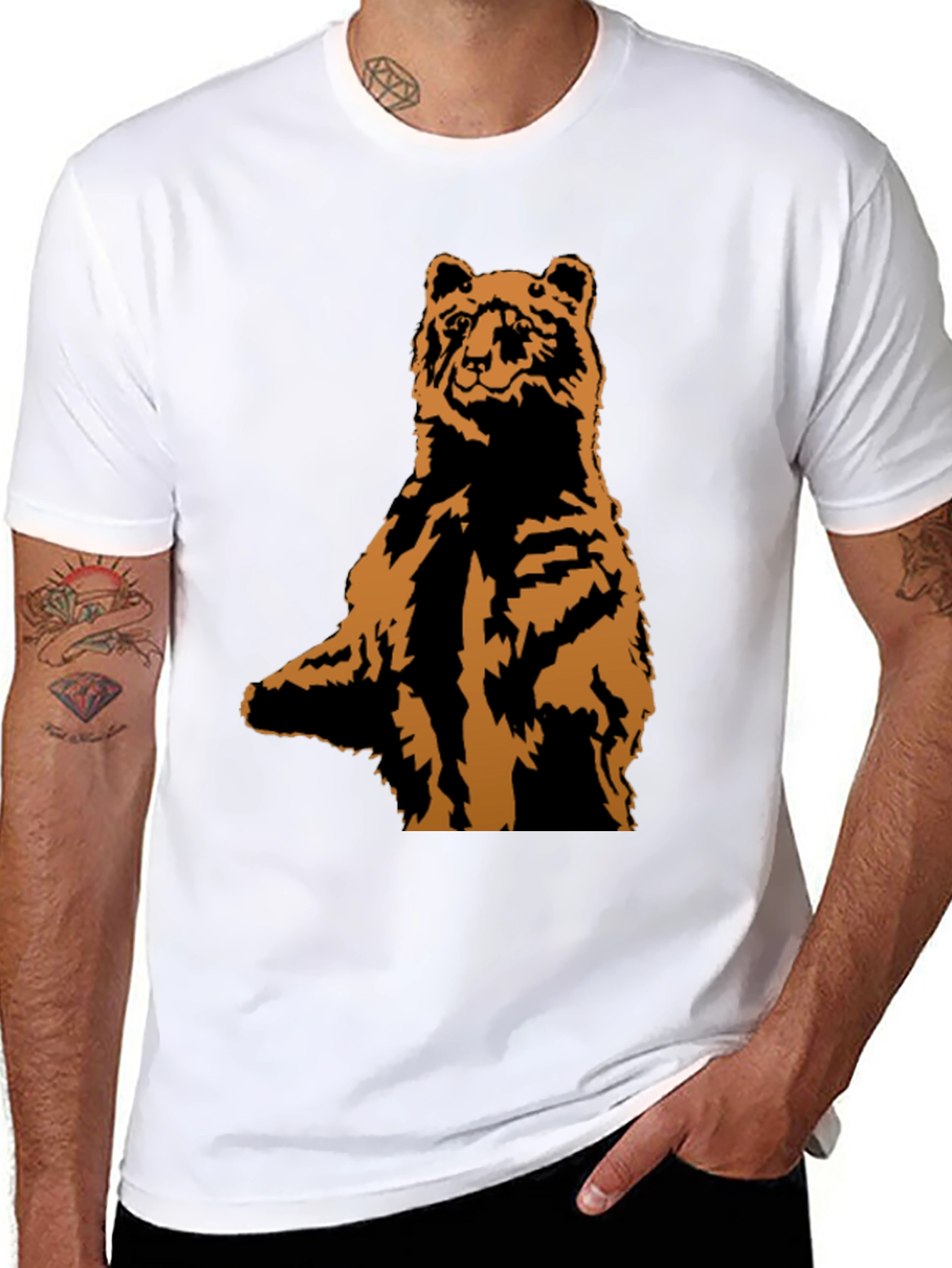 Black Cool Bear Graphic Tee - Black Short Sleeve T-Shirt view 8