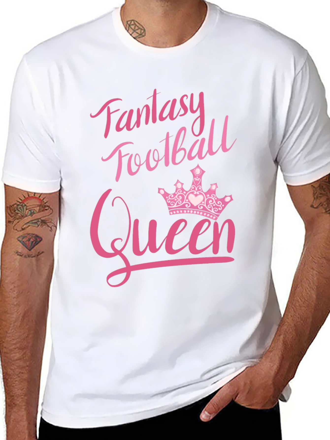 Black Fantasy Football Queen T-Shirt view 8