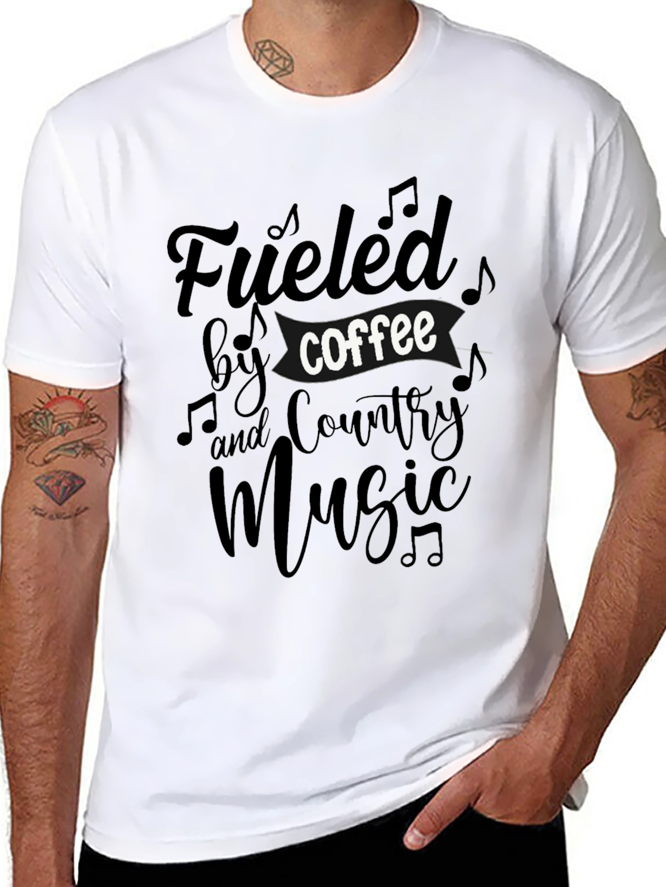 Black Fueled by Coffee & Country Music Graphic Tee view 8