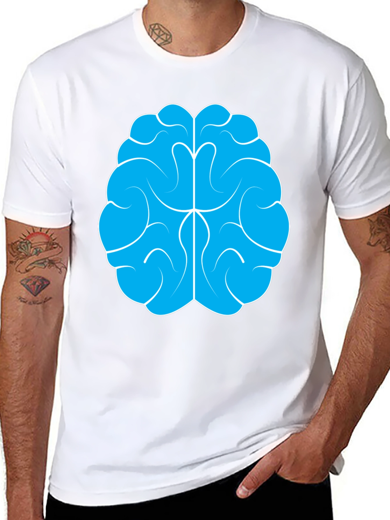 Black Brain Graphic Tee - Black Cotton Blend view 8