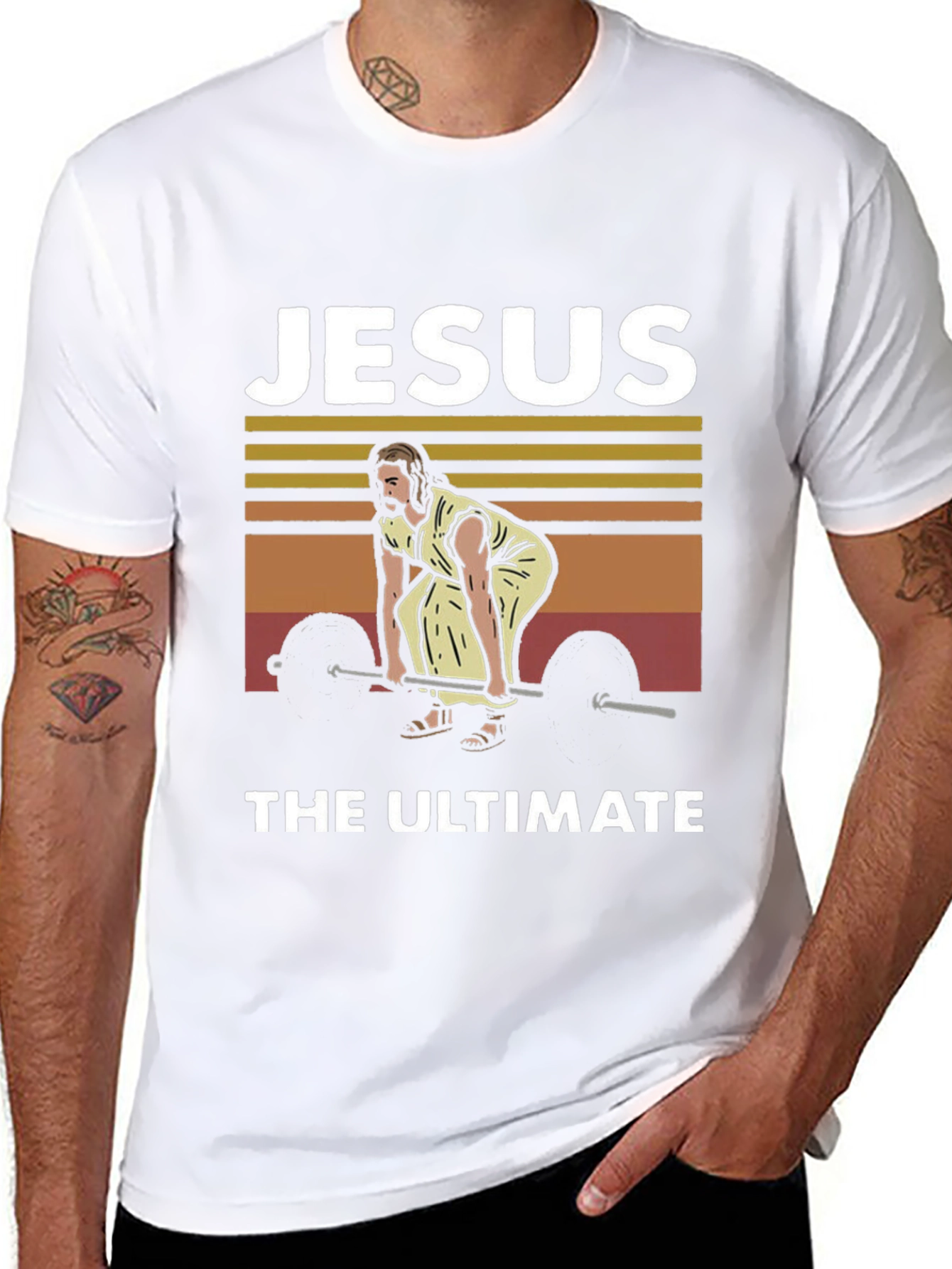 Black Jesus The Ultimate Weightlifter Graphic Tee view 8