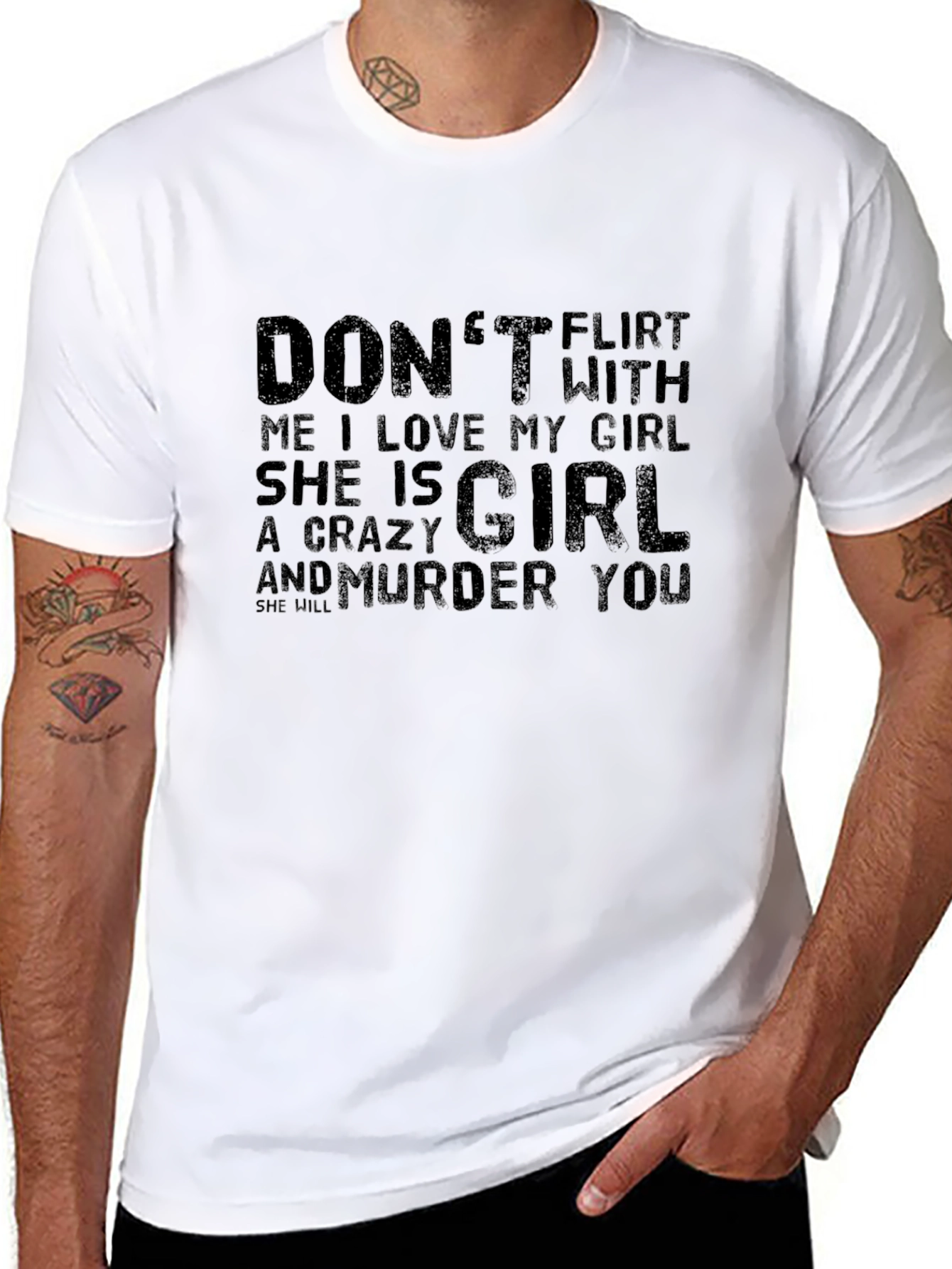 Black Don't Flirt With Me T-Shirt view 8