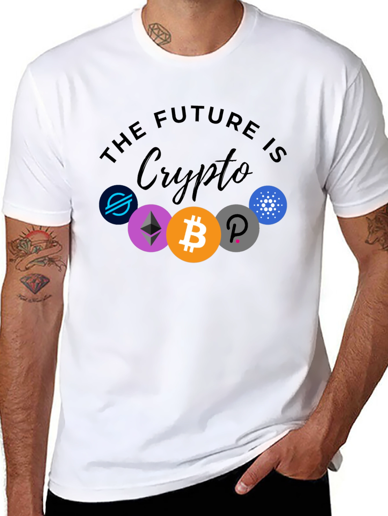 Black The Future is Crypto Black Graphic Tee view 8