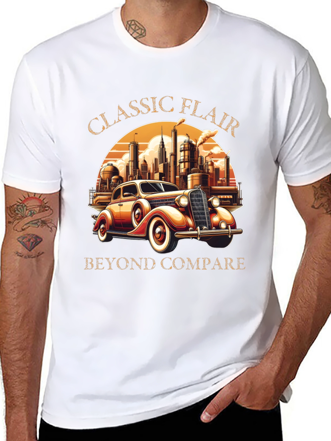 Black Classic Flair Car Graphic T-Shirt view 8