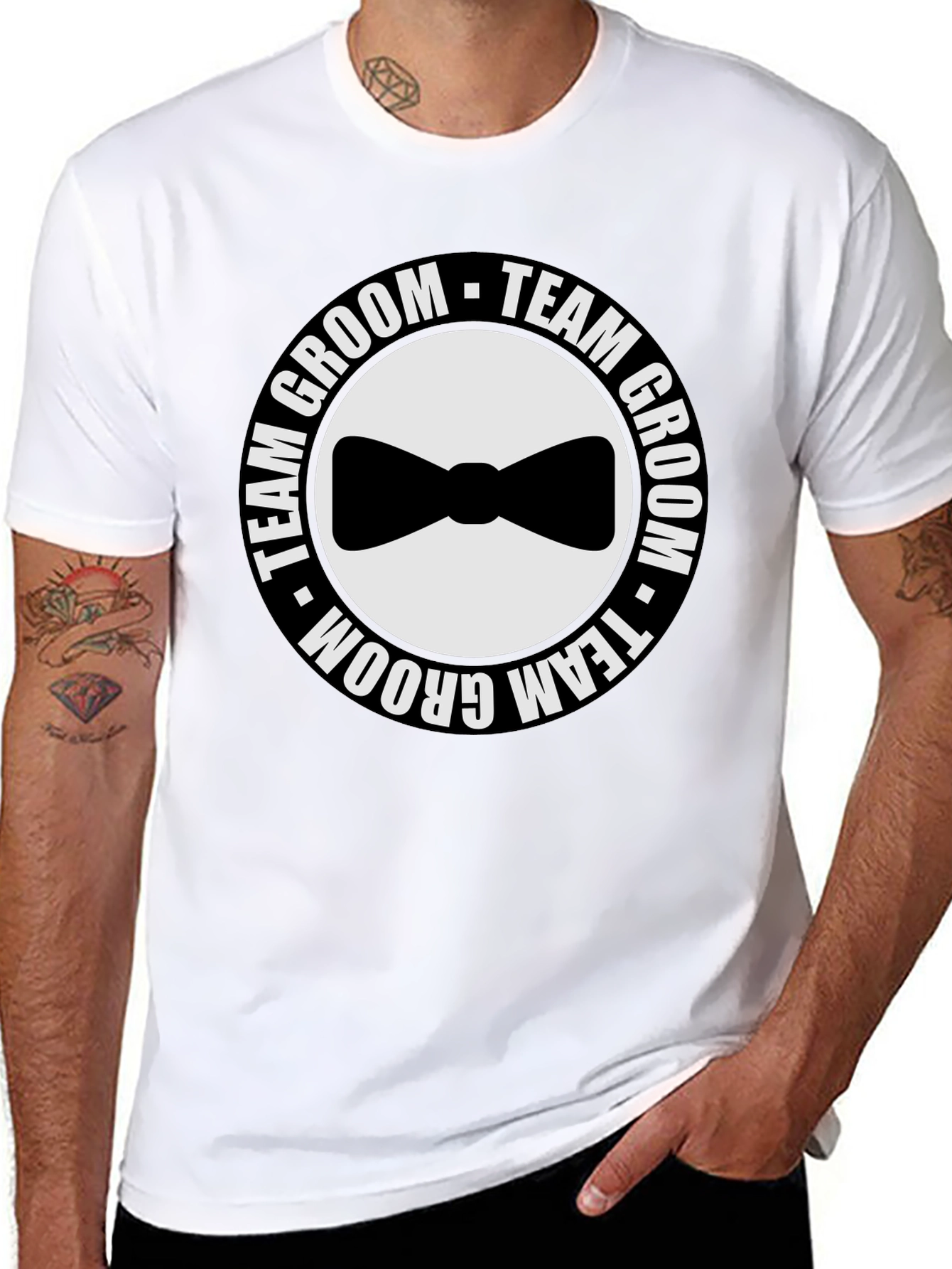 Black Team Groom Black T-Shirt - Wedding Party Apparel view 8