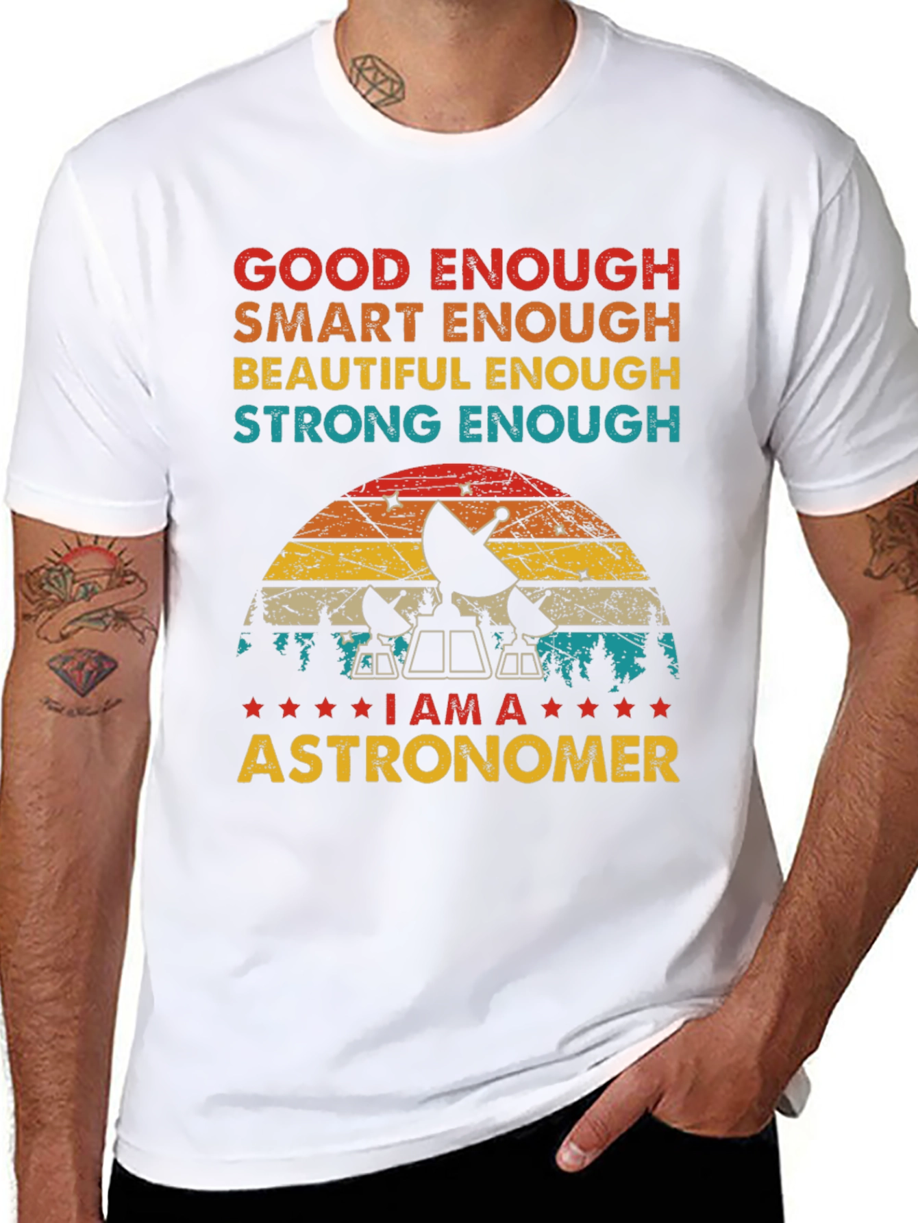 Black Astronomer T-Shirt - Good Enough, Smart Enough view 8
