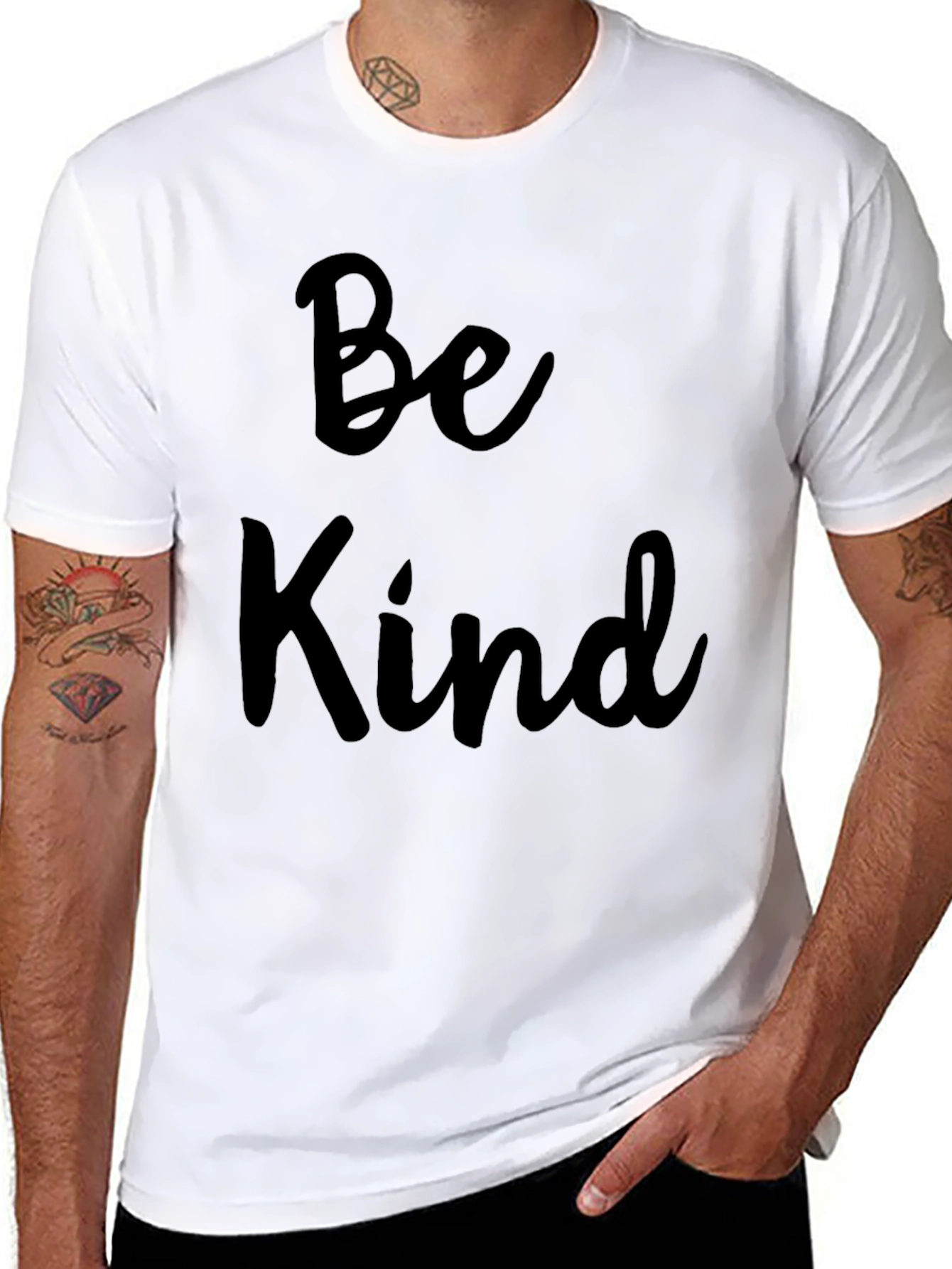 Black Be Kind Graphic Tee - Short Sleeve, Crew Neck view 8