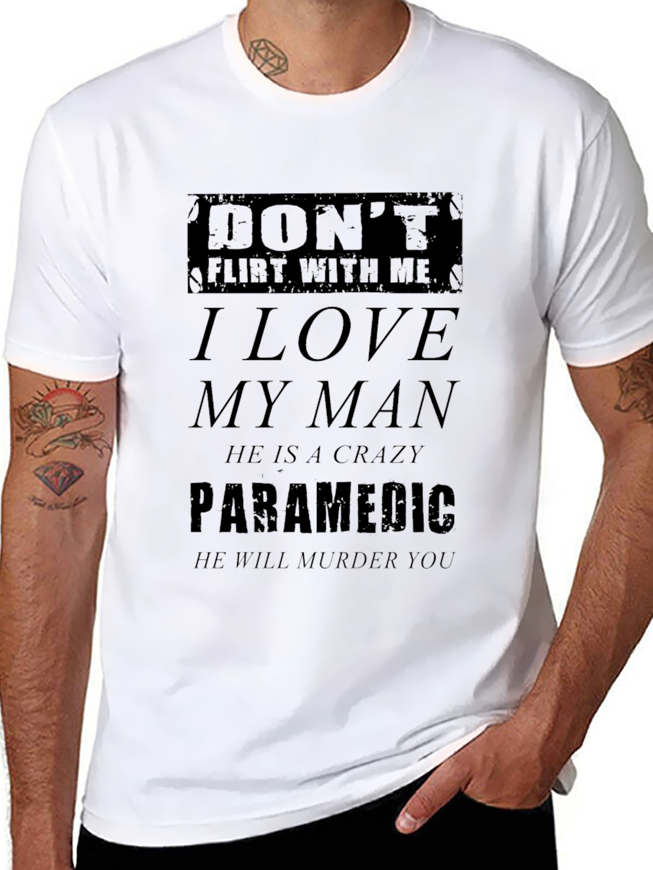 Black Don't Flirt With Me T-Shirt - Paramedic's Partner Tee view 8