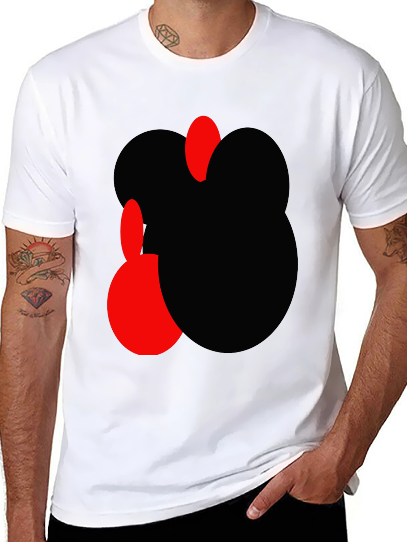 Black Abstract Graphic Men's Black T-Shirt view 8