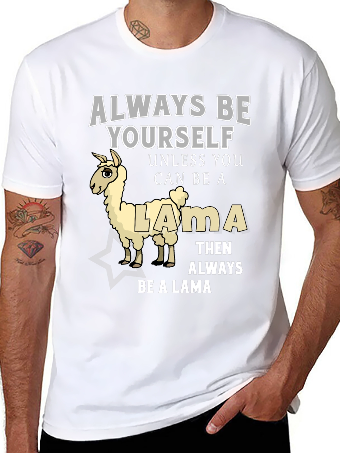 Black Always Be Yourself Unless You Can Be A Llama T-Shirt view 8